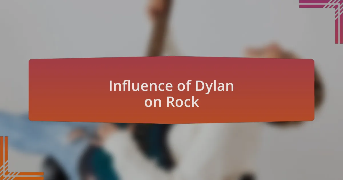 Influence of Dylan on Rock